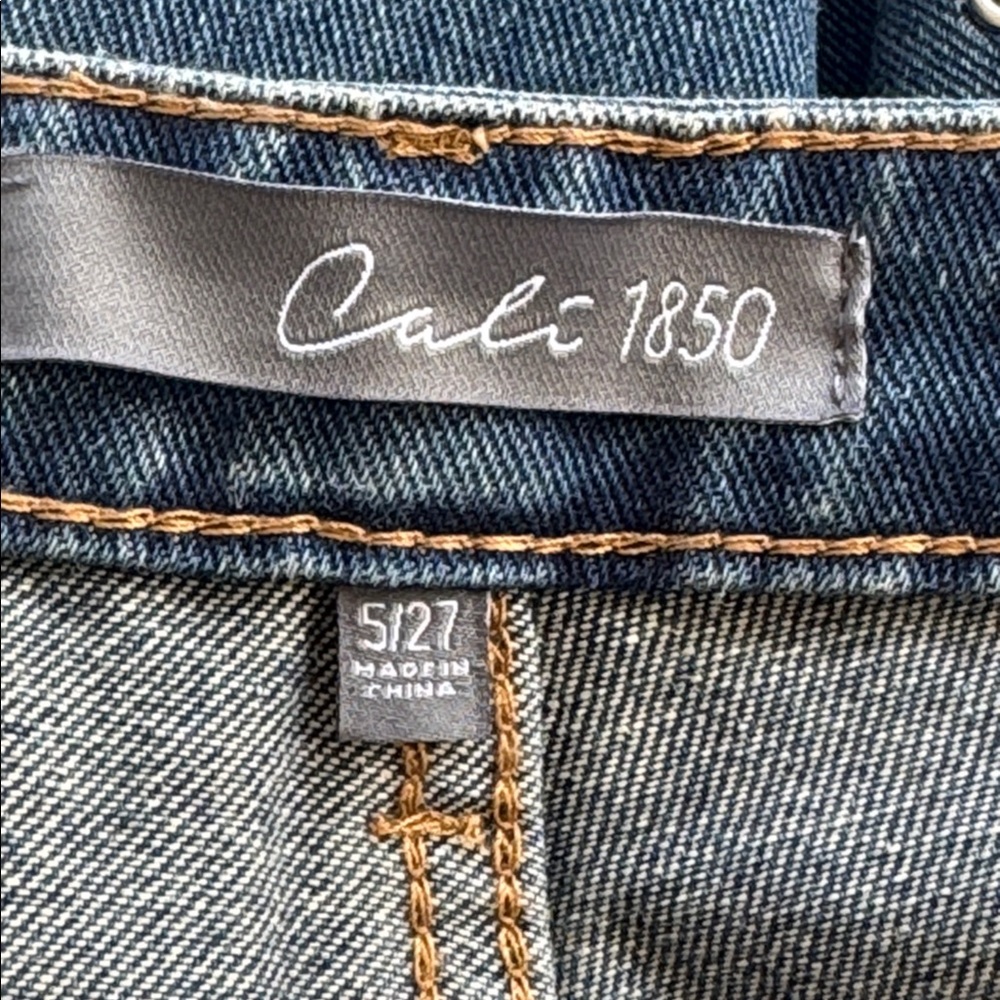 Cali 1850 dark wash wide leg high rise grommet detail jeans size 5/27 - Picture 10 of 12
